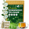 FreshDrinkUS, Premium Wormwood Tea - 135 Tea Bags - Handcrafted Herbal Blend, Caffeine-Free – Smooth Taste & Naturally Refreshing.