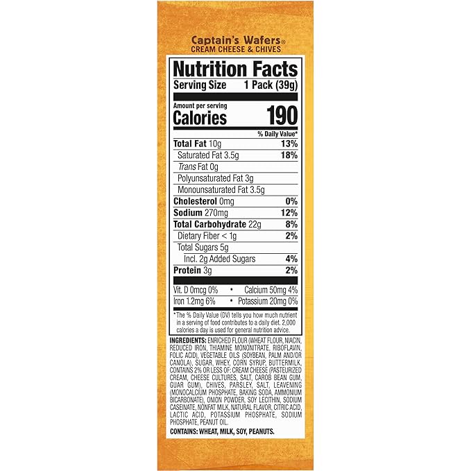 Lance Sandwich Crackers, Captain's Wafers, Variety Pack, 10 Individual Packs, 6 Sandwiches Each