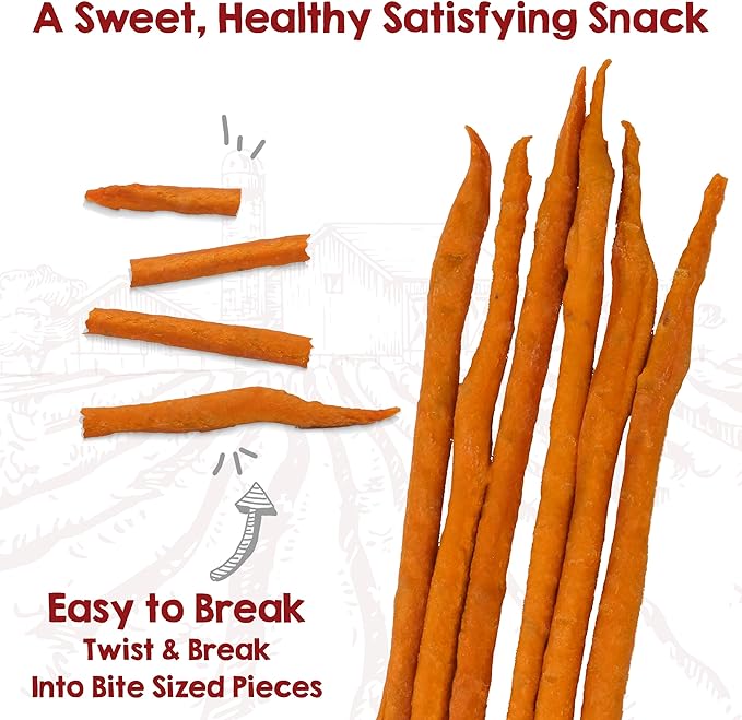 Riley's Slims Dried Sweet Potato Dog Treats - Dehydrated Chews with Turmeric - Limited Ingredient USA Sourced Sweet Potato - Made in The USA - 7.5 oz