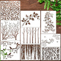Tree Stencils for Painting on Wood Leaf Vine Stencil Large Bird Branch Stencils for Crafts Reusable for Wall Furniture Canvas Decor