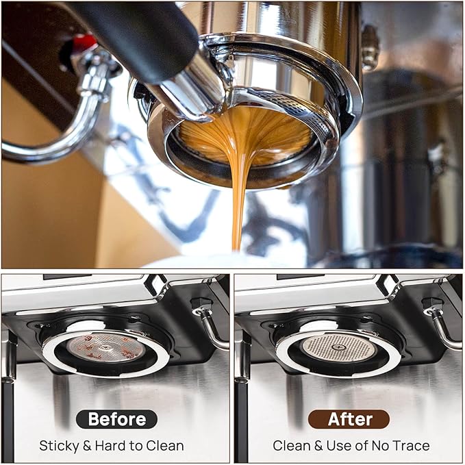 58.5mm Espresso Puck Screen, Espresso Filter for 58mm Portafilter Filter Basket, Reusable Espresso Screen with 1.7mm Thickness 150μm 316 Stainless Steel