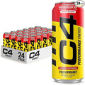 C4 Energy Drink 16oz (Pack of 24) - Strawberry Watermelon Ice - Sugar Free Pre Workout Performance Drink with No Artificial Colors or Dyes
