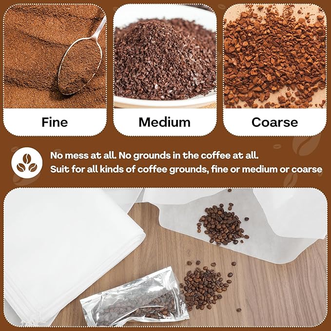 50Pcs Commercial Cold Brew Coffee Filters for 5 Gallon Buckets, 20" X 20" Disposable Coffee Filters with Drawstring for Brew Up To 5 LBS Coffee