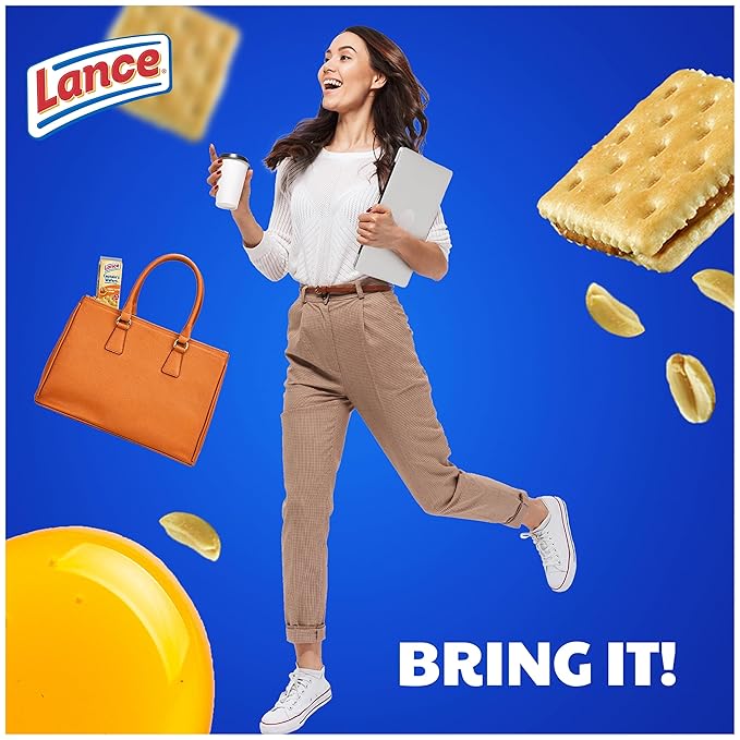 Lance Sandwich Crackers, Captain's Wafers Peanut Butter and Honey, 10 Packs, 6 Sandwiches Each