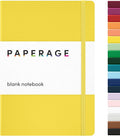 PAPERAGE Blank Journal Notebook, (Yellow), 160 Pages, Medium 5.6 in x 8 in - 100 GSM Thick Paper – Hardcover Journaling Notebook for Work, School, Note Taking or Sketching