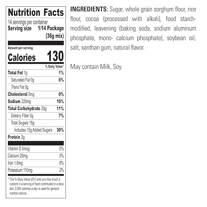 Krusteaz Gluten Free Chocolate Cake Mix, No Artificial Flavors, Colors, or Preservatives, 18 Ounce(Pack of 2)