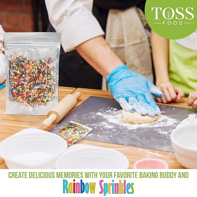 Rainbow Sprinkles in Individual Portion Packets - Ready-to-Use Colorful Sprinkles for Cake Decorating,Baking,Ice Cream Toppings for Parties - Single-Serve .55 oz Pouches (20 Count)
