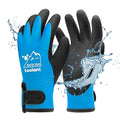100% Waterproof Gloves for Men and Women, Winter Work Gloves for Cold Weather, Touchsreen, Thermal Gloves for Freezer Work, Fishing and Gardening, With Grip, Blue, X-Large