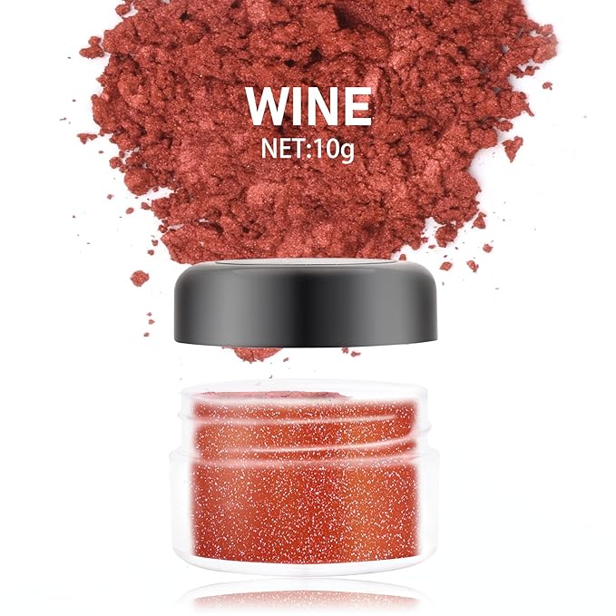 Edible Glitter - 10g Luster Dust Edible Food Grade Coloring Glitter for Cake Decorating, Baking, Drinks - Shimmer Dust Powder, Metallic Color Dusting Powder for Icing, Fondant, Candy, Cookie (Wine)