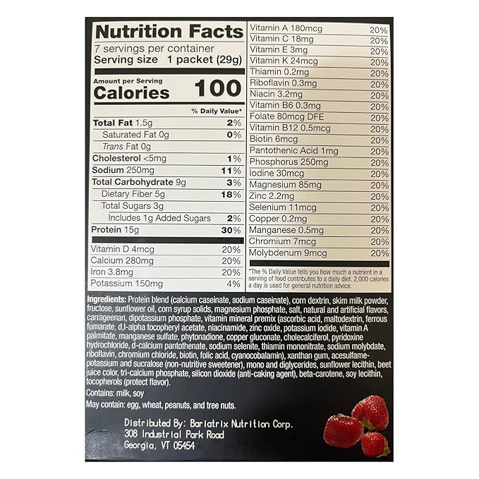 PROTIFIT - High Protein Pudding/Shake Mix, 15g Protein, Low Calorie, Low Fat, Low Carb, Aspartame Free, Idea Protein Compatible, Meal Replacement, 7 Servings Per Box (Strawberry)