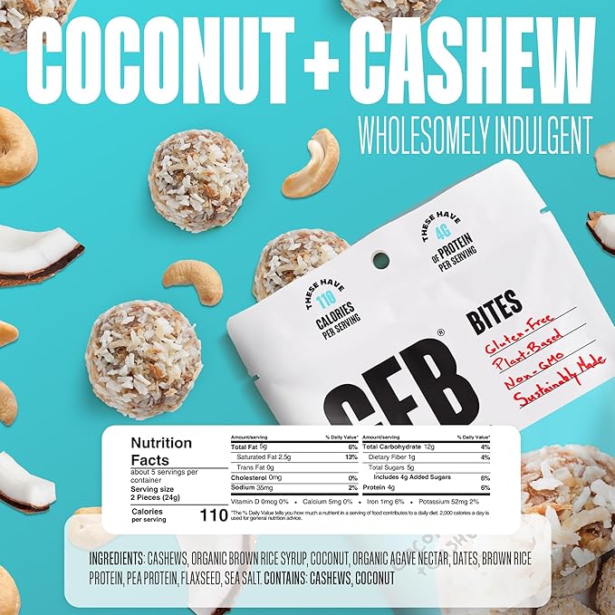 The GFB Variety Pack Protein Bites - Gluten Free, Plant Based, Non GMO, Sustainably Made – Ridiculously Tasty, Healthy, Vegan, Protein Energy Balls, 4 oz (6 Count)