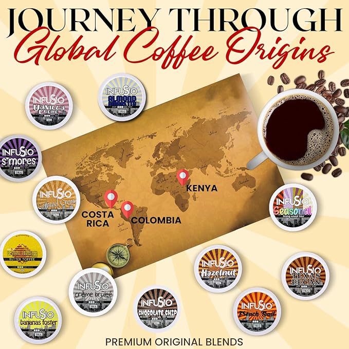 InfuSio Butter Toffee Coffee Pods, Single Serve Coffee Pods for Keurig K Cups Brewers - Premium Roasted 96 Count