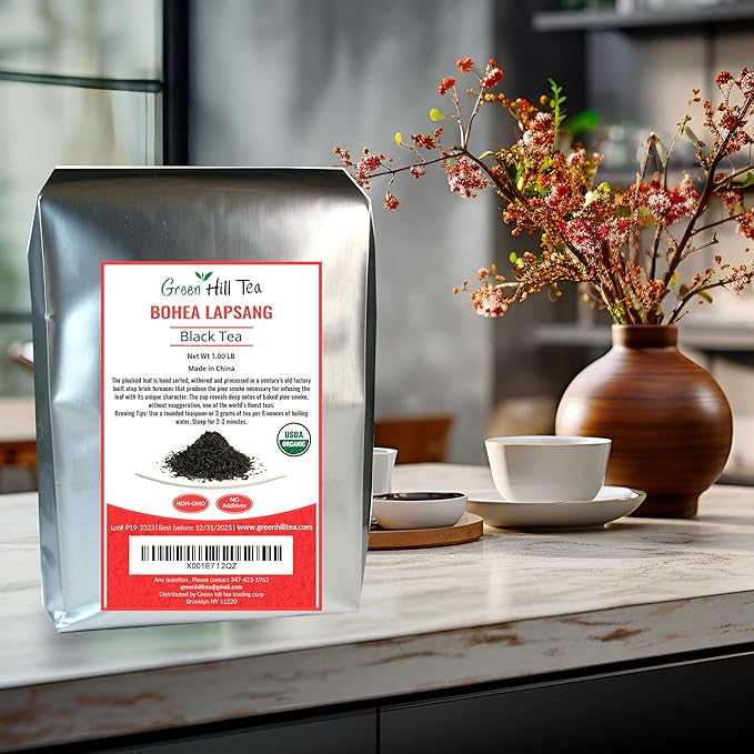 Organic Bohea Lapsang Tea, Smoulderingly smoky tea with a rich aroma – 1lb Tea Bag…