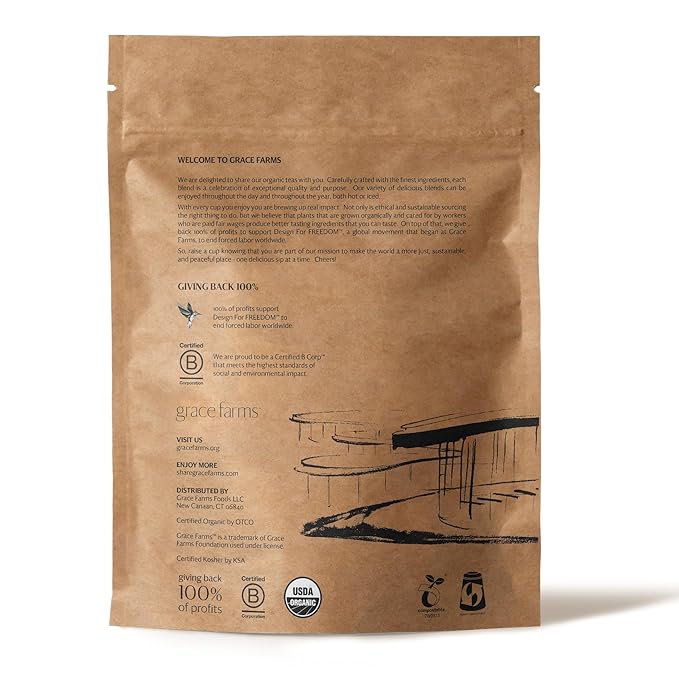 Grace Farms SPEARMINT ROSE ORGANIC ICED TEA (Twelve 1qt. Brew Bags, 3 Gallons) | Refreshing and Spiced, Naturally Sweet Sugar-Free | Easy Cold Brew