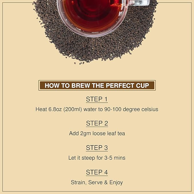 BREWIX, Premium CTC Assam Black Tea (125+ Cups, 8.82oz/250g) Strong and Full Bodied Loose Leaf Tea | For Kombucha, Indian Milk Tea, Iced Tea & English Breakfast Tea