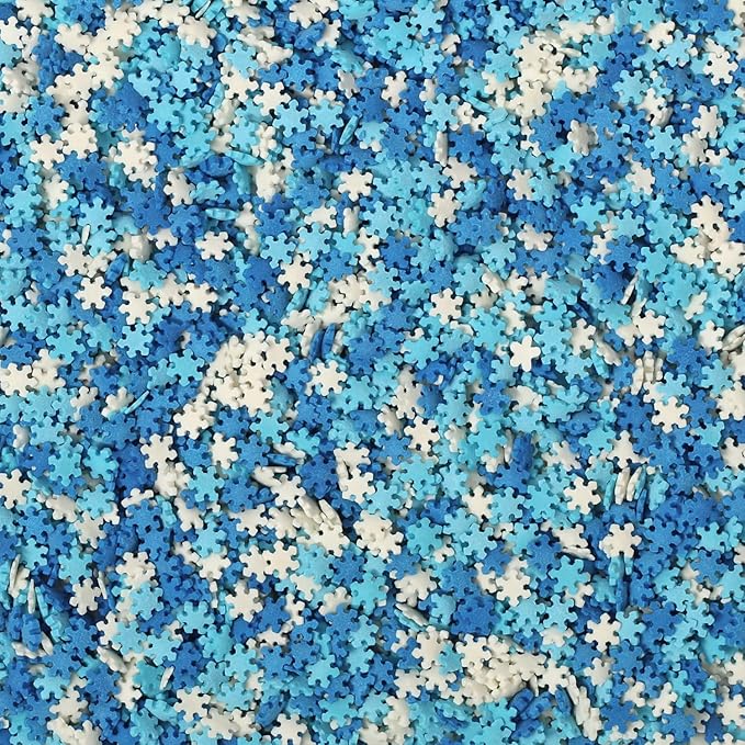 Snowflake Confetti - 10 ounces - Christmas Sprinkles - Winter Jimmies - Candy Dessert Toppings for Cake, Cupcake, Cookie Decorating