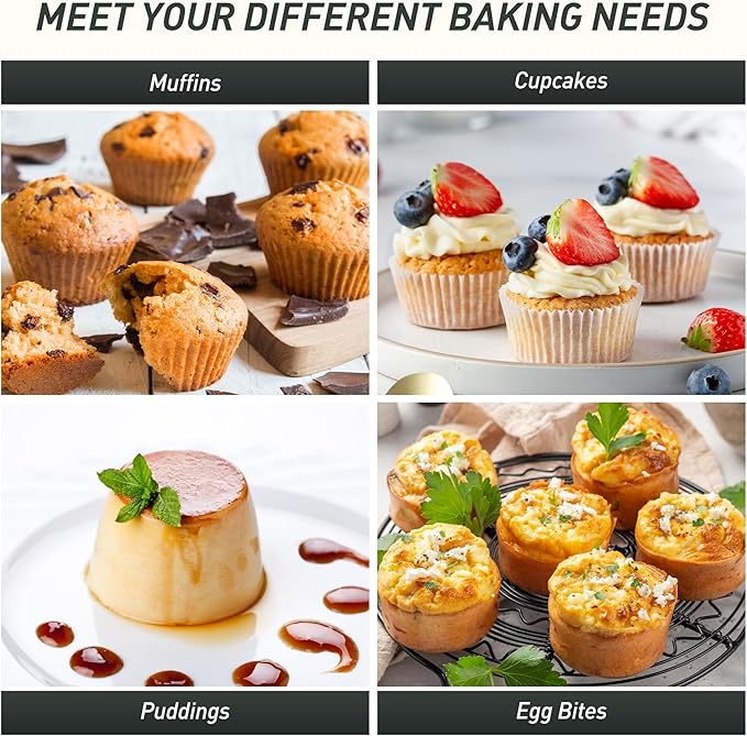2 Pack 24 Cups Silicone Mini Muffin Pan with Metal Reinforced Frame Silicone Molds Cupcake Cake Baking Cheesecake Pans Cookie Baking Chocoflan Cupcake Mold Mini Bundt Cake Pan Women Gift