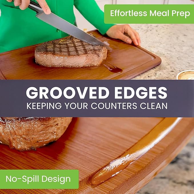 Bamboo Cutting Board Set of 3 - Dark