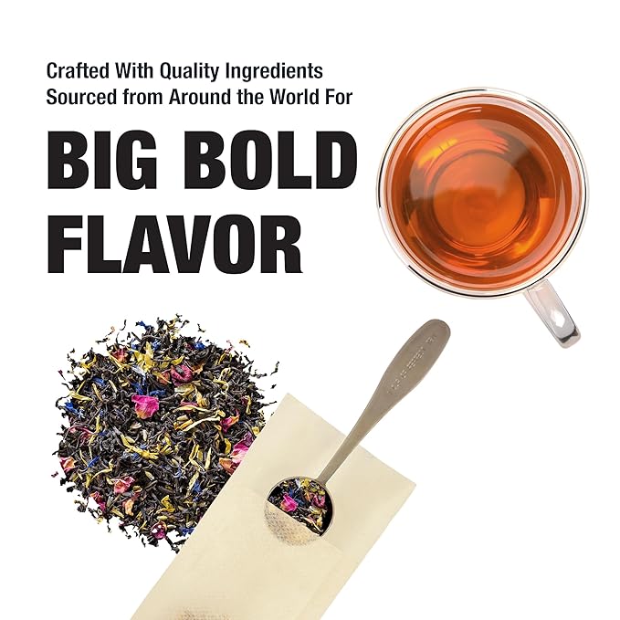 Tiesta Tea - Victorian Earl Grey, Loose Leaf, Floral Earl Grey Black Tea, Premium Blend, High Caffeinated Black, Make Hot or Iced Brews Up to 200 Cups, 16oz Resealable Bulk Pouch