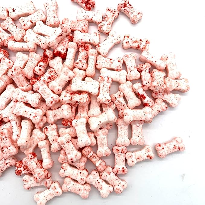 Bloody Dog Bones Candy-Spooky Hard Candies Cake Cupcake Toppers Cookie Dessert Sprinkles Decorations 2.8oz