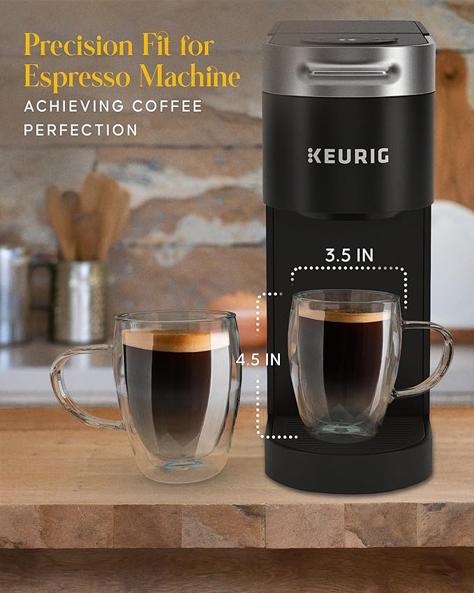 Kitchables Double Walled Glass Coffee Mugs Set of 2, 12oz - Insulated Glass Coffee Mugs for Cappuccino, Latte, Tea, Espresso - Latte Cup - Tazas Para Cafe