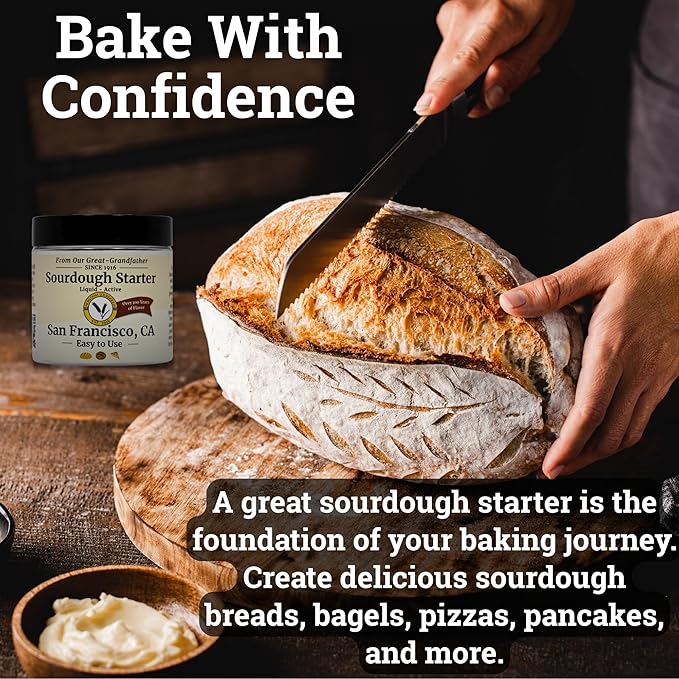 109 Year Old San Francisco Sourdough Starter Culture | Est. 1916 by our great-grandfather | Easy to follow instructions | Includes detailed instructions and recipe |