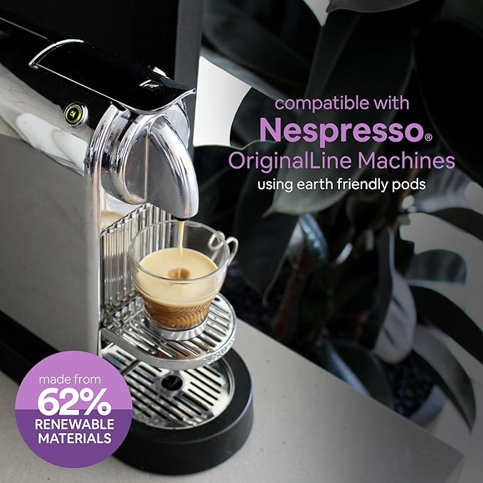 WOKEN COFFEE Compostable Nespresso Pods - Deciso Dark Roast Italian Espresso Coffee Capsules Compatible With Nespresso Coffee Machine (60 Pod Count, 6 Boxes)