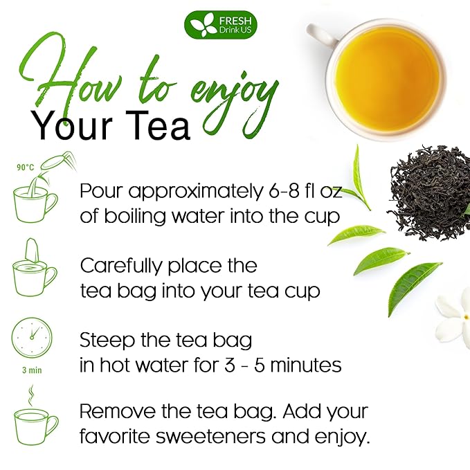 FreshDrinkUS, Premium 175 Green Tea Bags, 100% Natural & Pure from Green Tea. Green Herbal Tea. Made with Natural Material Tea Bags. No Sugar, No Gluten, Vegan