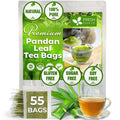 FreshDrinkUS, Premium 55 Pandan Leaf Tea Bags, 100% Natural & Pure from Pandan Leaves. Loose Leaf Pandan Herbal Tea. Made with Natural Material Tea Bags. No Sugar, No Caffeine, No Gluten, Vegan.