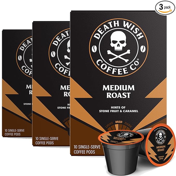 Death Wish Coffee, Medium Roast Pods (30 Count)