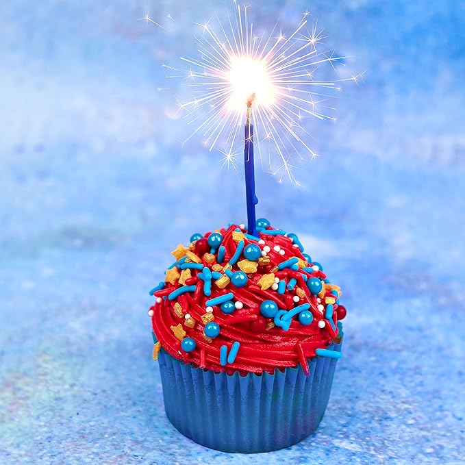 Sweets Indeed Sprinkles, Patriotic Edible Sprinkle Mix, Red Blue Gold, 4th of July, Perfect for Cake Decorations, Baking, Ice Cream, Cookies, Cupcake Topper For Birthday, Dairy Free, 4 ounces (Marvelous)