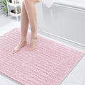 Arotive Luxury Chenille Bathroom Rug Mat, Extra Soft Thick Absorbent Shaggy Bath Rugs, Non-Slip Machine Wash Dry, Plush Bath Mats for Bathroom, Shower and Tub, 40x32, Pink
