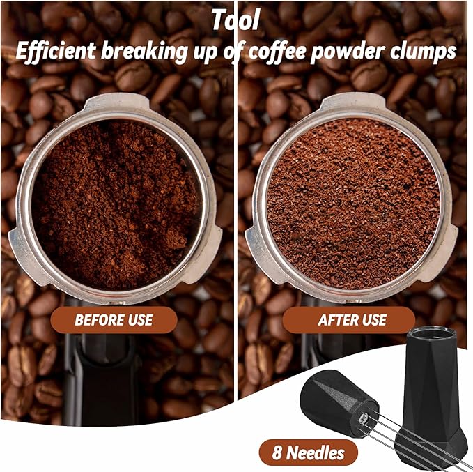 51mm Espresso Accessories Kit, Espresso Tamper Set, 51mm Spring Loaded Calibrated Tamper with WDT Tool, Espresso Dosing Funnel, Tamper Mat, Espresso Machine Accessories Kit for Barista