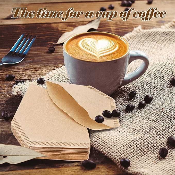 Disposable Coffee Paper Filters, 160 Pcs #4 Cone Coffee Filter 8-12 Cup (Natural Unbleached) for Ninja Coffee Maker