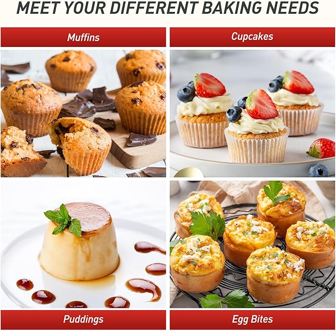 2 Packs 24 Cups Silicone Muffin Pan with Metal Reinforced Frame Mini Size Cupcake Pan Tray Egg Bites Silicone Circle Cookie Molds Muffin Tin Tart Pans Baking Sheet Set for Breakfast Sandwiches