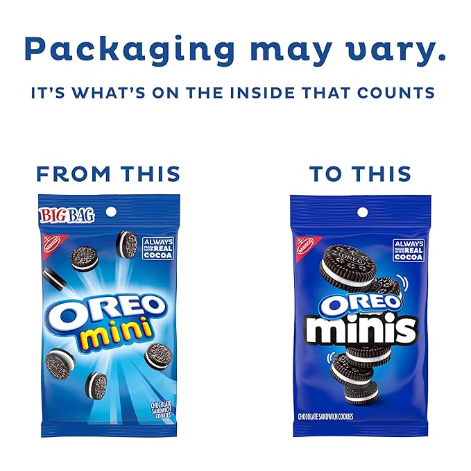 OREO Minis Chocolate Sandwich Cookies, 12 - 3 oz Bags