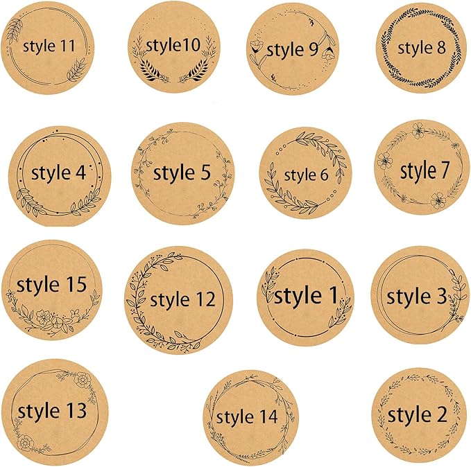 Custom Stickers Kraft Paper Labels Personalized Withe Text, Business Logo Customized Food Jars Labels Bakery Label Sticker Package Favor Canning Circle 100pcs (Style 12)