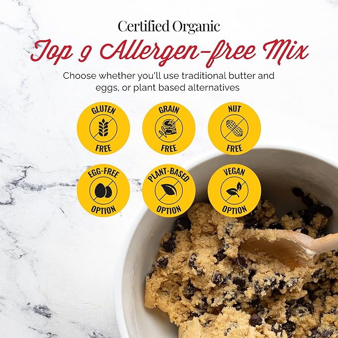Otto's Naturals Grain-Free Ultimate Cookie Mix, 12.2 Oz., 6 Pack, Top 9 Allergen-Free, Versatile for Classic Baked Treats, Made with Organic Cassava Flour, Gluten Free, Non-GMO, Vegan, Plant-Based