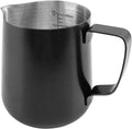 12oz/350ml Matte Black Milk Frothing Pitcher, Stainless Steel Espresso Latte Cup Steaming Pitcher Creamer Cup, Milk Frother Cup Espresso Machine Accessories Barista Tools Jug for Coffee Cappuccino