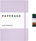PAPERAGE Graph Paper Journal Notebook, (Lavender), 160 Pages, Medium 5.6 in x 8 in - 100 GSM Thick Paper – Hardcover Grid Notebook for Work or School