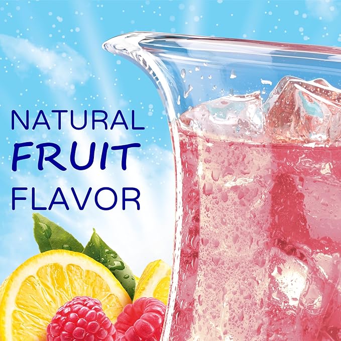 Crystal Light Raspberry Lemonade Artificially Flavored Powdered Drink Mix, 72 ct Pack, 12 Canisters of 6 Pitcher Packets