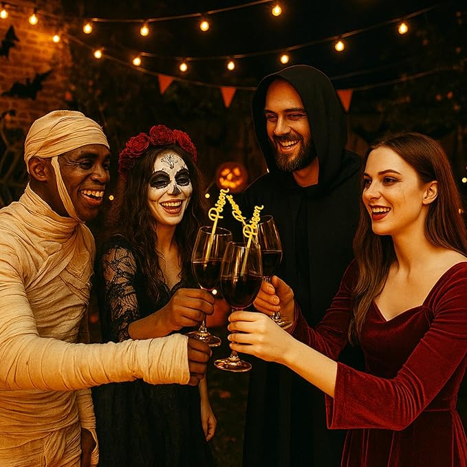 30 Pcs Halloween Swizzle Sticks Plastic Coffee and Cocktail Stirrers Fall Thanksgiving Drink Stirrers Cocktail Mixers for Halloween Fall Autumn Party Tea Coffee Bar Decoration(Poison)