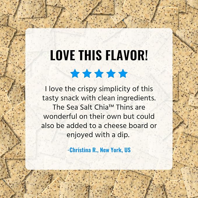 Every Body Eat Snack Thins, Allergen Friendly, Vegan, Gluten Free and Dairy Free (6 Count, Sea Salt Chia)