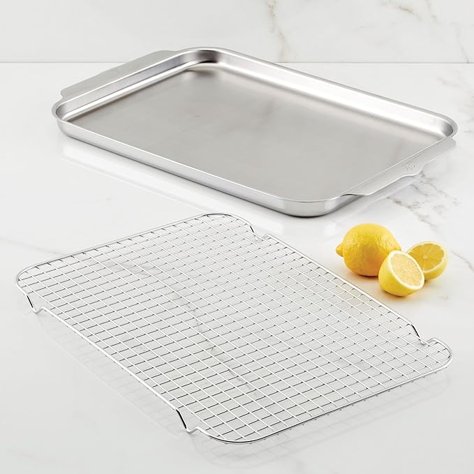 Hestan Provisions OvenBond – 4-Piece Tri-ply Sheet Pan & Stainless Steel Cooling Rack Set