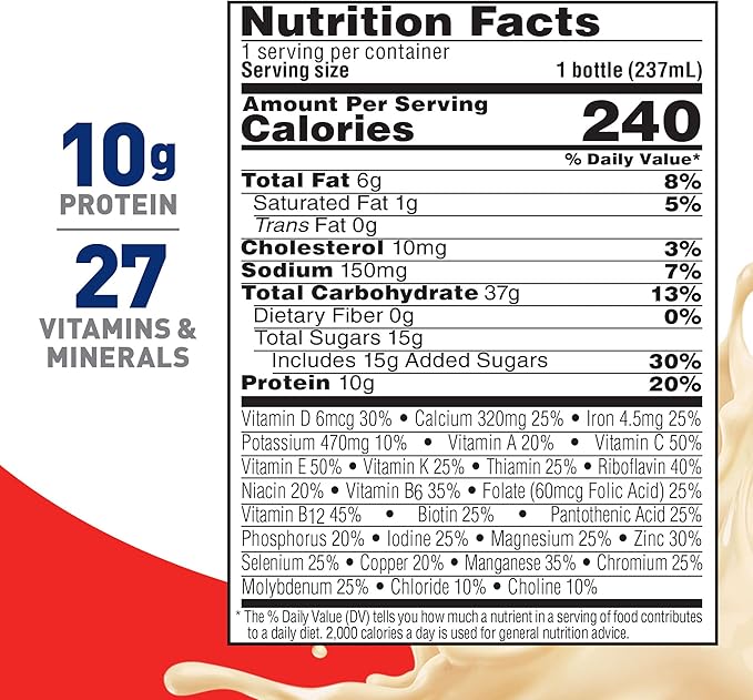 BOOST Original Ready to Drink Nutritional Drinks, Very Vanilla, 8 Fl Oz Bottles, Pack of 24