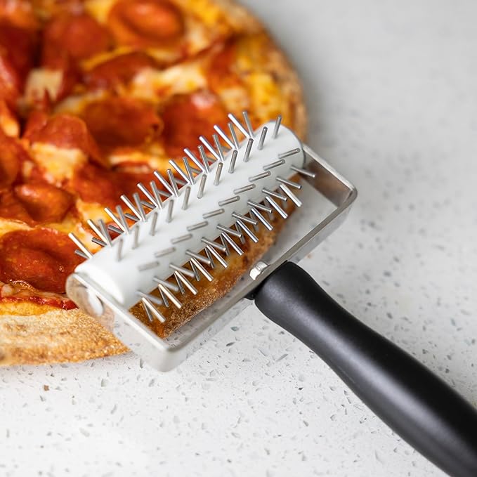 Outset Pizza Dough Docker, 5" x 8" Pizza Accessory That Prevents Bubbles