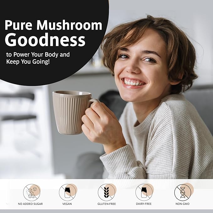 Organic Traditions Mind Fuel Instant Mushroom Coffee Alternative – Caffeine-Free Herbal Mushroom Drink - Organic Lion’s Mane, Maca, Dandelion & Chicory – Focus, Energy & Cognitive Support – 10 Servings – 140g, 7.4oz