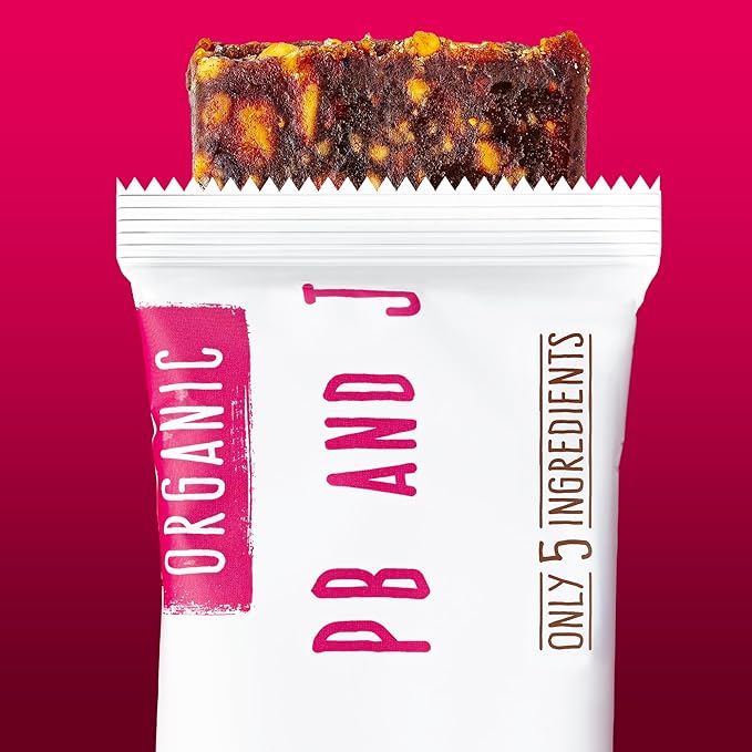 JONESBAR Organic Plant Based Protein Bars | Peanut Butter and Jelly | Fruit & Nut Bar, Kosher, Gluten Free, Breakfast Bars, School Snacks, Vegan Snack & Healthy Snacks for Adults and Kids (Pack of 12)
