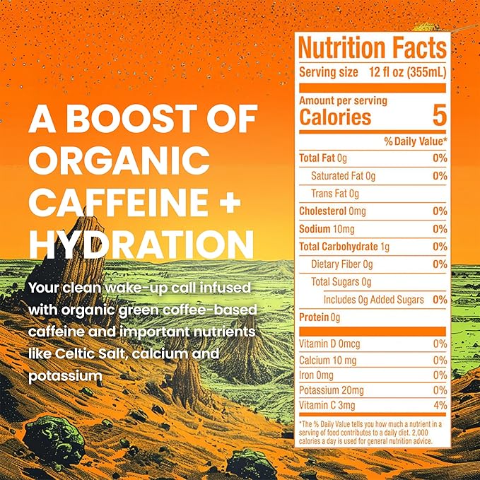 JUNO ENERGY Limeade Still Drink - Sugar Free Electrolytes 125mg Organic Caffeine from Green Coffee Beans, Hydrating with Monk Fruit Sweetener, Organic Lime Juice - Vegan, Gluten Free, 12 Pack