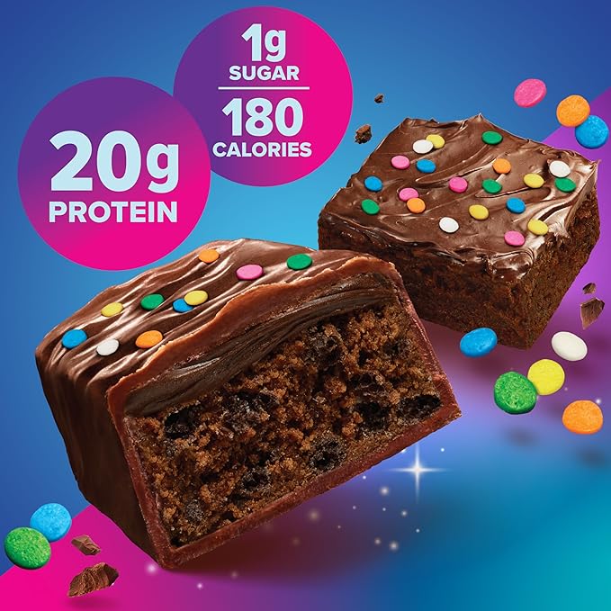 Pure Protein Galactic Brownie Bars - 12 Count Box | 20g High Protein, Gluten-Free, On-the-Go Snack | Ideal Pre & Post-Workout Fuel | Low Sugar, Great Taste!
